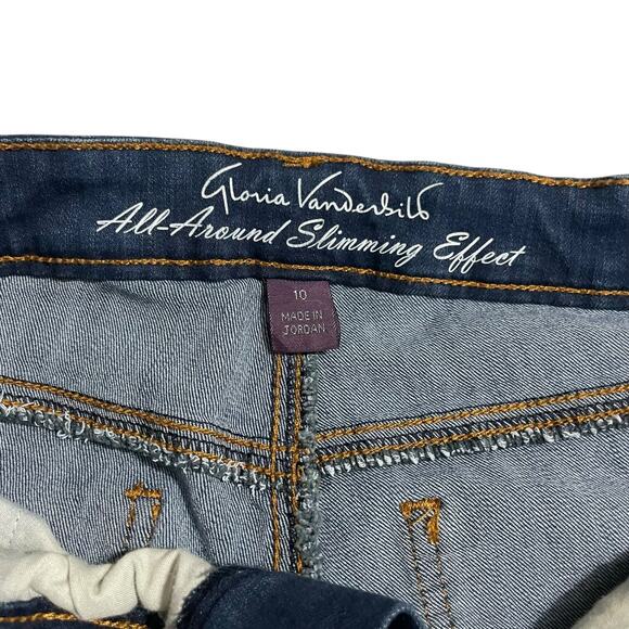 Gloria Vanderbilt Womens Jeans Size 10 Kick Boot Crop Mid Rise Dark Wash Zip Fly - Picture 6 of 14